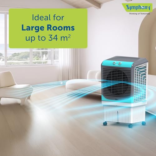 Image of Symphony Maxwind 80XL+ Desert Air Cooler | CFD Technology | 3-Side Honeycomb Pads | 80L | Easy-Fill | Powerful Air Throw | Easy Mobility | 1Year Warranty