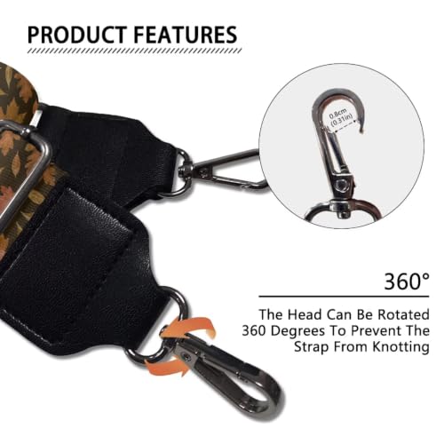 Image of Adjustable Purse Strap for Women, Crossbody Wide Handbag Strap Replacement, Sturdy Bag Strap with Silver Hardware