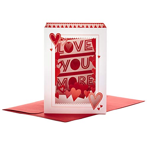 Hallmark Paper Wonder Displayable Valentines Day Pop Up Card (Love You More)