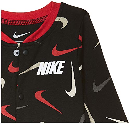 Nike Baby Boy Footed Coverall (Black(56G112-023)/Red, 6 Months)3
