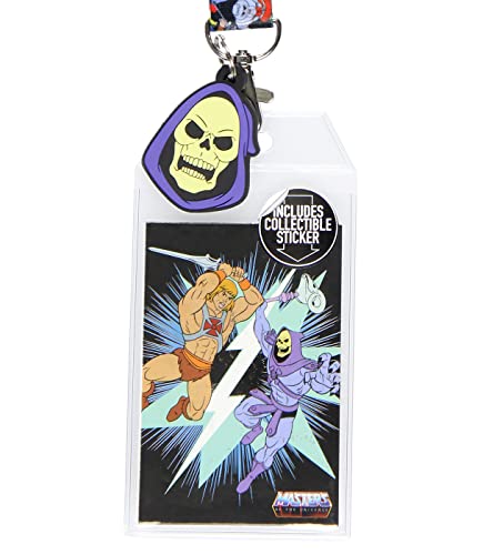 He-Man Master Of The Universe Id Lanyard Badge Holder With Rubber Skeletor Charm And Collectible Sticker #TOP1
