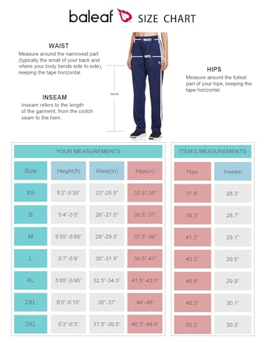 Baleaf BALEAFABD3160827419WA Women'S Track Pants Athletic Jogging Sweatpants Zipper Pockets Warm-Up Sports Running Pants Navy/White Size L thumb #5