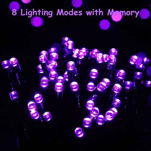 PhilzOps Halloween Luci Stringa Solari, 22M 200 LED Natale Catena Luminosa Esterno Solare 8 Modalità Impermeabile Viola Luci LED Decorativa con Memoria Per Giardino Albero Patio Festa Balcone Camera