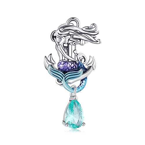 Pendentif sirène en argent sterling 925 pour bijou artisanal