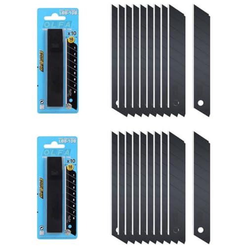 LBB-10B 18mm Snap Off Replacement Blades, 20 Blades Total - Heavy Duty Utility Knife Blades - Japanese Tool Steel for Sharpness - Suitable for Various Materials - Fits Most 18mm Knives