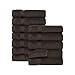 Turkish Luxury Hotel & Spa 13"x13" Wash Cloth Set of 12 Turkish Cotton - Organic, Eco-Friendly (Washcloths, Chocolate)