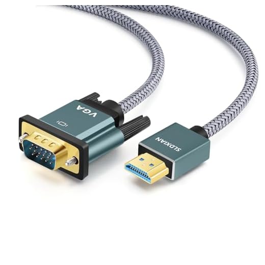 SLDXIAN Cavo HDMI a VGA, Cavo adattatore HDMI a VGA (maschio a maschio), lega di alluminio Shell Nylon intrecciato & placcato oro supporto 1080P (1M)