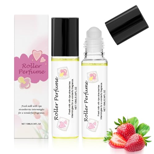 2Stk Roll-On Parfümöl für Damen – Erdbeer-Duftnote, langanhaltender Duftroller für Haut & Haar, 10ml, erfrischend & sinnlich, praktisch für unterwegs