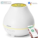 Oittm Smart Aroma Essential Oil Diffuser Wifi Humidifier, Works with Alexa, Google Assistant and Phones App, 200ml Ultrasonic Adjustable Mist Waterless Auto Shut-off 7 Color LED Lights & Timing