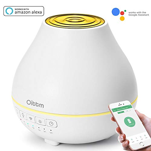 Smart Wifi Essential Oil Diffuser - Works With Alexa & Google Home – Phone App & Voice Control - 200ml Ultrasonic Aromatherapy Diffuser & Humidifier - Create Schedules - LED & Timer Settings