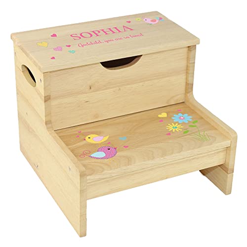 Wood Storage Stool - Love Birds