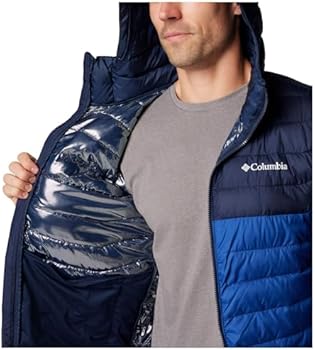 Columbia Erkek kapüşonlu puf ceket, Dağ Mavisi/Lacivert