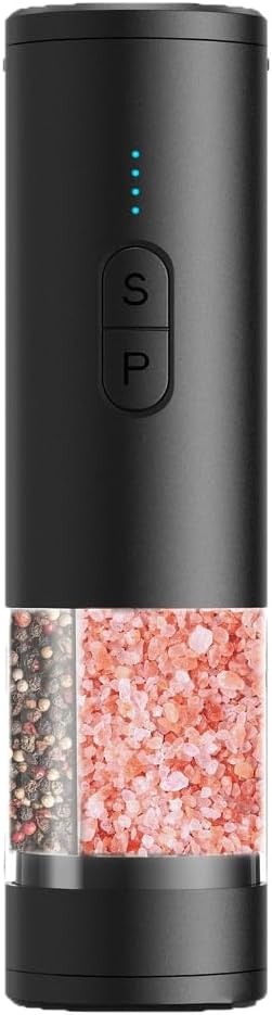 Electric Peppers Grinder With Nonrust Steel Bright Color Option Effortlessly Single Button Operation Kitchens