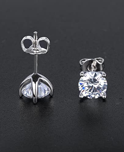Moissanite Stud Earrings, Fcinos 18K Gold Plated 925 Sterling Silver 2 Carat Brilliant Cut 6-Prong Diamond Earrings For Birthday Christmas Jewelry Gift Hypoallergenic Earrings For Women Men #TOP5