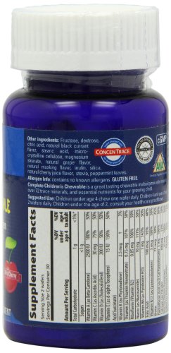 Trace Minerals | Kids Chewable Assorted Vitamin/Mineral Wafers | Gluten Free & Vegetarian Certified | Wild Cherry Flavor | 60 Count Bottles (Pack Of 2) #TOP7