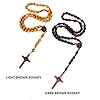 DOINEUFL Rosary Beads Catholic Men, 2 PCS Prayer Beads with Durable Crucifix, Mens Cross Necklace, Rosemary Beads Catholic Women for Christians, Communion, Baptism, Mass, Bible #3