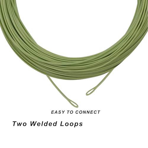 Floating Fly Fishing Line with 2 Welded Loops, Weight Forward Floating Fly Line, 100FT,4F Freshwater Saltwater Fly Fishing Line(Moss Green) - Image 3