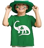 Tstars St Patrick's Day Dinosaur Shirt Irish Clover Toddler Infant Kids T Shirt for Boys Girls 3T Green