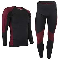 Sous-vêtements Thermiques Homme Anluomafuy - Ensemble 2 Pièces Polaire - Compression Respirante - Pour Ski, Randonnée, Cyclisme Hiver - 8