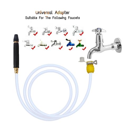 SUNICE 10 Meter Metalic Blue Flexible Hose Pipe, Spray, Adapter (Pipe Diameter: ½’’ inch, 0.5 Inch, 12 mm) Gardening, House Cleaning,Car and Bike Washing Hose Pipe Spray Gun (10 METER, BLUE)