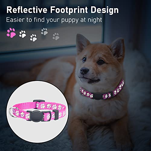 GAMUDA 12Pcs Reflective Puppy Collars, Soft Nylon Adjustable Whelping Set with Breakaway Buckles and 2 Record Keeping Charts (S)