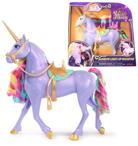 Unicorn Academy, juguete Interactive Rainbow Light-up Wildstar Unicorn con luces, sonidos y música, juguetes de muñecas y unicornios para niñas a partir de 4 años