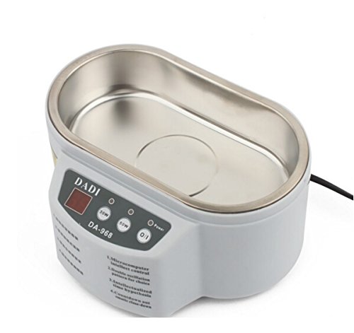 Ultrasonic Jewelry Cleaner Stainless Steel Cleaning Equipment with Digital Timer and Heater for Cleaning Eyeglasses,Necklaces,Rings,Electronics,Dentures,Tools (Silver)0.6L