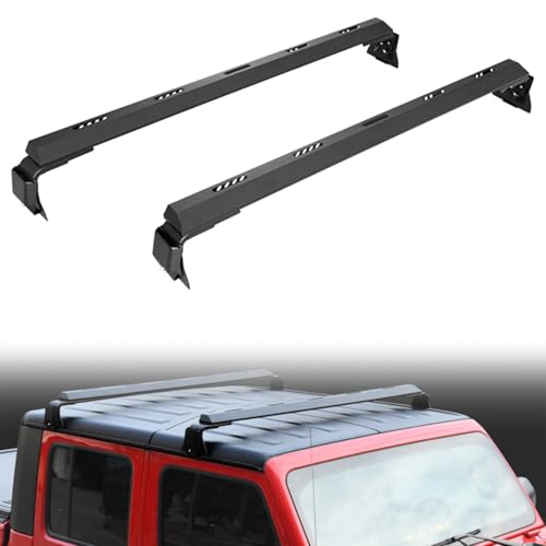 Roof Rack Cross Bars Fit for 2007-2018 Wrangler JK & 2018-2024 Wrangler JL & 2020-2024 Gladiator JT, Max Loading 420-POUND Roof Rails Cross Bars Fit for Rooftop Cargo Carrier Luggage Kayak Canoe Bike