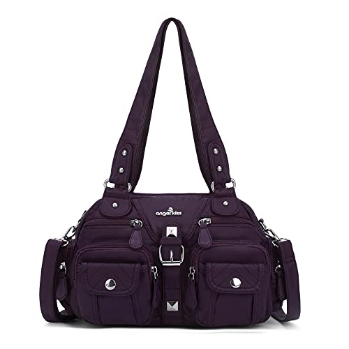 Image of Angel Kiss Hobo Crossbody Purses for Women Shoulder Bag Multipocket Soft Hobo Purses Removable Strap Leather Handbags