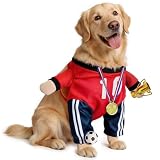T2Y Dog Soccer Costume - World Cup Jersey Red No.10 Standing Football Player Pet Outfit, Dog Soccer Jersey, Funny Party Cosplay, Adjustable Breathable Sports Clothes for Small Medium Large Dogs (XX-L)
