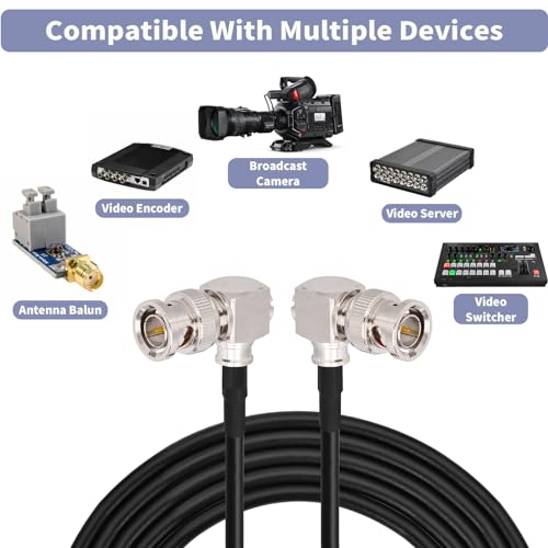 Superbat HD/3G/6G SDI Cable 5m Thin BNC Male to Male (Both Right Angle) Belden 1855A 75ohm SDI Video Cable Supports HD-SDI/3G-SDI/6G-SDI 4K for Broadcast Camera CCTV Monitor SDI Converter etc - Image 4