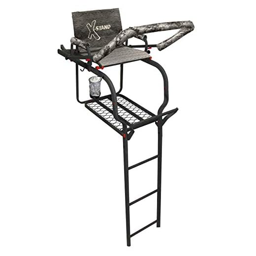 X-Stand Treestands The Duke 20' Single-Person Ladderstand Hunting Tree Stand, Black