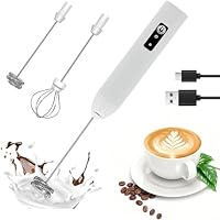 Rechargeable Handheld Milk Frother with 2 Whisks & 3 Speeds (2 Colors) only