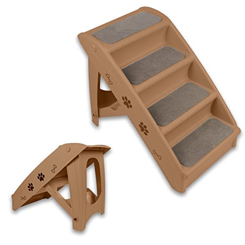 Froadp 4 Stufige Hundetreppe Katzentreppe Klappbar mit Stabiler Stützstangen für Sofa Auto Bett 60cm Hoch Haustiertreppe aus PP-Kunststoff mit Rutschfesten Stufen für Kleine Hunde Katze (Braun) Froadp 4 Stufige Hundetreppe Katzentreppe Klappbar mit Stabiler Stützstangen für Sofa Auto Bett 60cm Hoch Haustiertreppe aus PP-Kunststoff mit Rutschfesten Stufen für Kleine Hunde Katze (Braun)