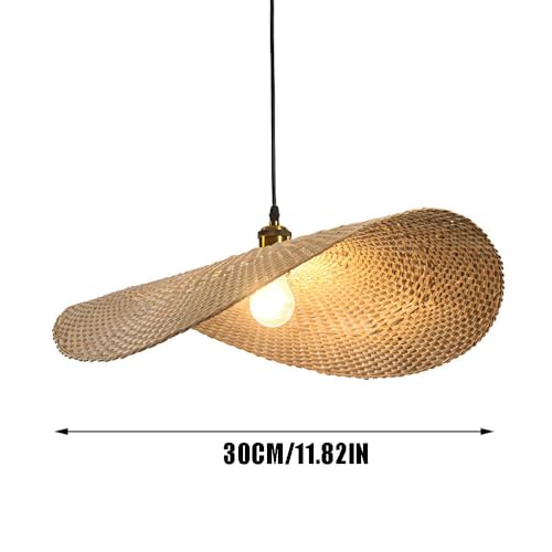 Lámpara de bambú E27 con diseño artesanal premium para techos elegantes 5