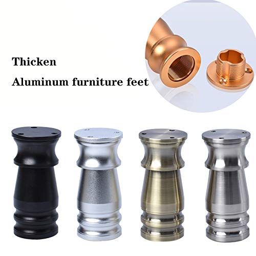 Jxcaa 4 Pieces Metal Furniture Legs,Adjustable Table Leg,Thick Aluminum Alloy Furniture Legs, European Style Cabinet Legs, Sofa Legs Support Legs,Brass, Copper, Black, White, 8 Cm To 15 Cm #TOP2