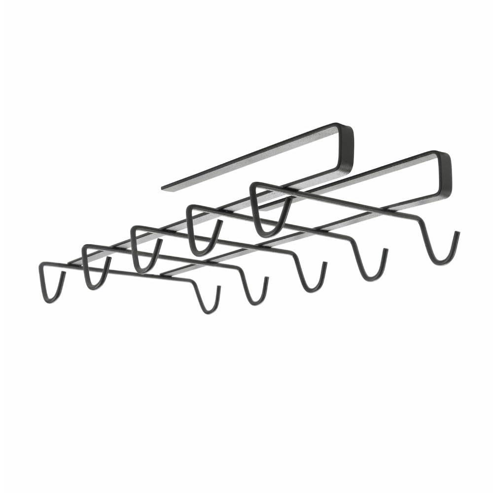 Metaltex Black My-Mug Lava Cup Holder Kitchen Organiser - Mug Holder Suitable For 10 Cups - Mug Rack With Touch Therm Anti-Rust Coating, 14 X 28 X 6 Cm
