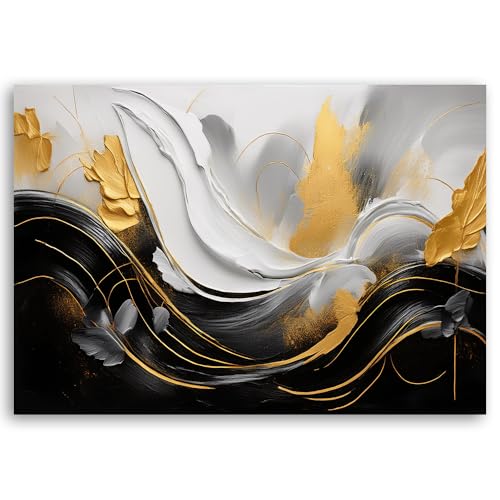 Impression sur toile intissee vagues 3D decoration murale maison - 2