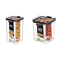 Sistema Ultra Square Food Container, 1.3L, Black & Ultra Square Food Container, 920ml, Black