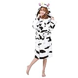 Estilo animal de panda, conejo, oveja, zorro y vaca. Pijama de lujo con dos bolsillos, pretina, estilo con capucha.
