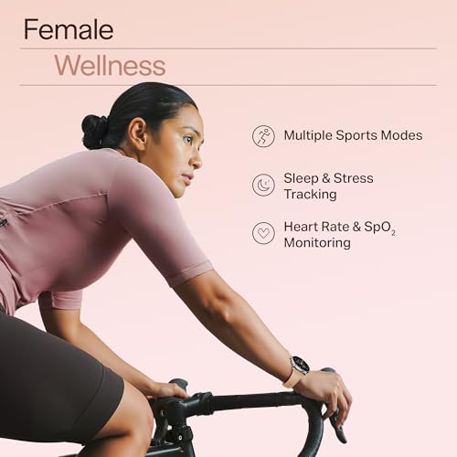 Image of boAt Chrome Iris Fashion Smart Watch for Women - Elegant Ultra-Sleek Dial, Light-Weight Metal Body, 1.32 inch AMOLED Display, 1000 Nits, AOD, Female Wellness Tracking Watch for Woman (Silk Skin)