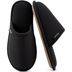 VeraCosy Womens Corduroy Scuff Slippers with Soft Memory Foam Non Slip Outsole
