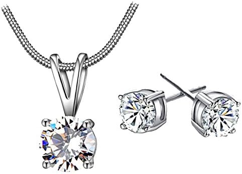 Elegant Cubic Zirconia Necklace and Earring Set for Women Birthday/Valentines Day Gift - Shiny Jewelry Set