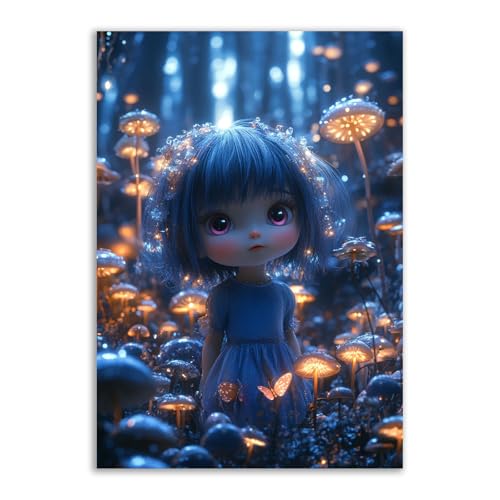 Poster Renaissance bleu pour salon afin de décorer un grand mur vide