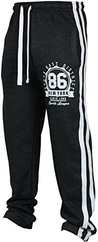 Fashion Men's Sport Jogging Fitness Pant Casual Loose Sweatpants Drawstring Pant (Blcak, M)