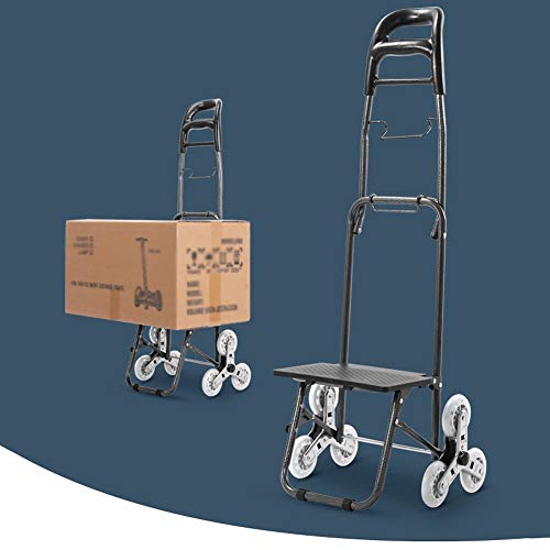 Einkaufstrolley Klappbar Treppensteiger Zusammenklappbarer Einkaufswagen Mit 3 Rädern Lebensmittelgeschäft-Einkaufswagen… – Bild 6