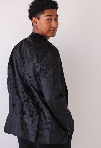 Image of COOFANDY Men's Velvet Blazer Notched Lapel Velour Suit Jacket One Button Tuxedo Jackets for Wedding Prom Party Dinner