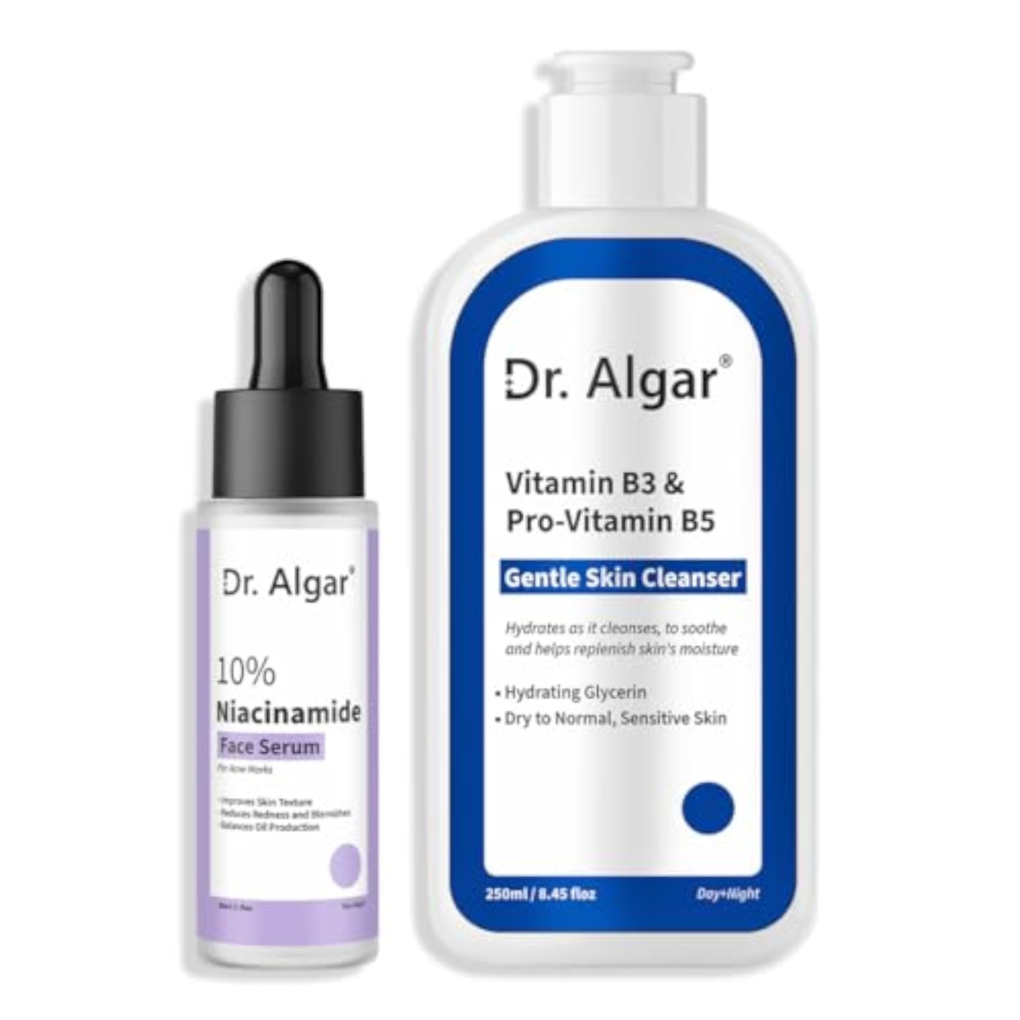 Niacinamide Face Serum and B5 Cleanser Combo
