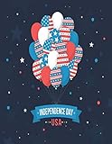 Independence day USA: Large lined notebook with page number and date, ideal for organization, daily planner, journal, taking notes, diary / celebration, ballon, 4th of July, USA, America, flag, stars