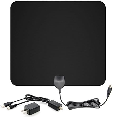 HD Antenna, Sotek TV Antenna for Digital TV Indoor 80 Miles Range with Detachable Amplifier and 10FT High Performance Coax Cable - Black